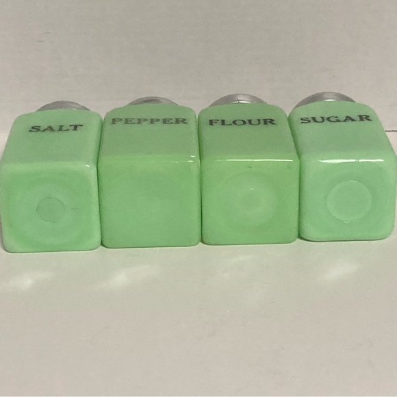 mckee Dining Vintage Mckee Jadite Jadeite Square Range Salt Pepper